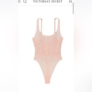 “Sugar Coated Pink” Rhinestone Victoria’s Secret Rhinestone Bodysuit